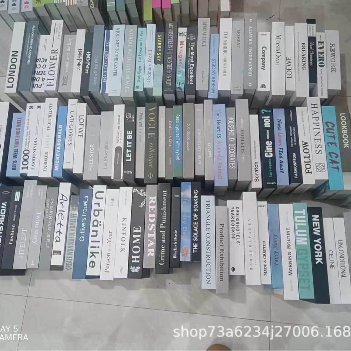 Black, white, gray and blue series of fake books, simulated book ornaments, photography props, book models, living room office bookcase creativity