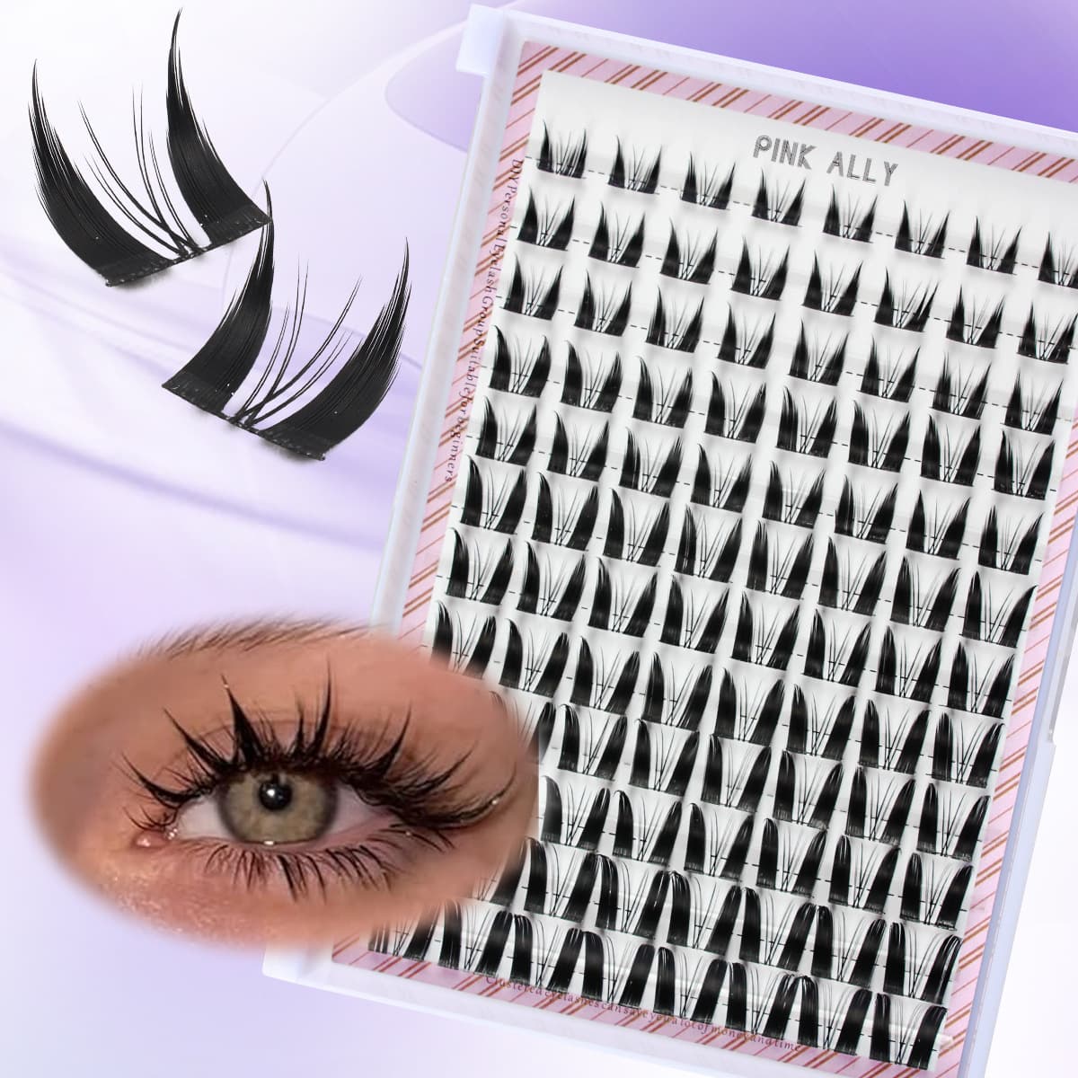 12 rows of large-capacity comic cat eyes with curled and sharpened Barbie makeup eyelashes 96 clusters high-density cross-border Europe and America