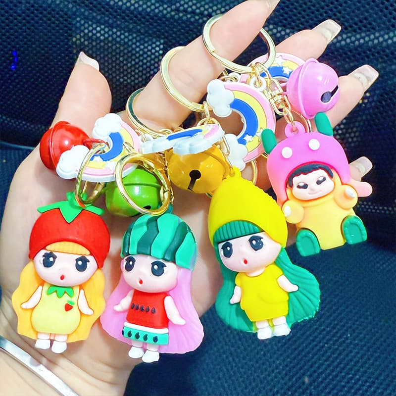Cartoon girl keychain, cute student bag pendant, girl bag, couple accessories, best friend gift trinket
