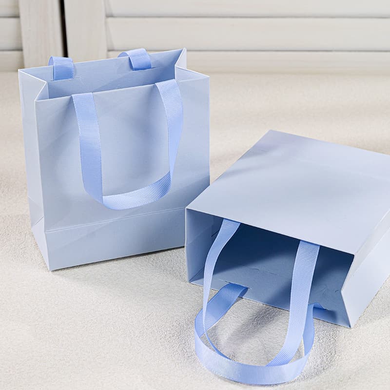 Shiny Light Blue Jewelry Storage Box Ring Ear Stud Lid and Base Necklace Jewelry Drawer Box Jewelry Packaging Wholesale