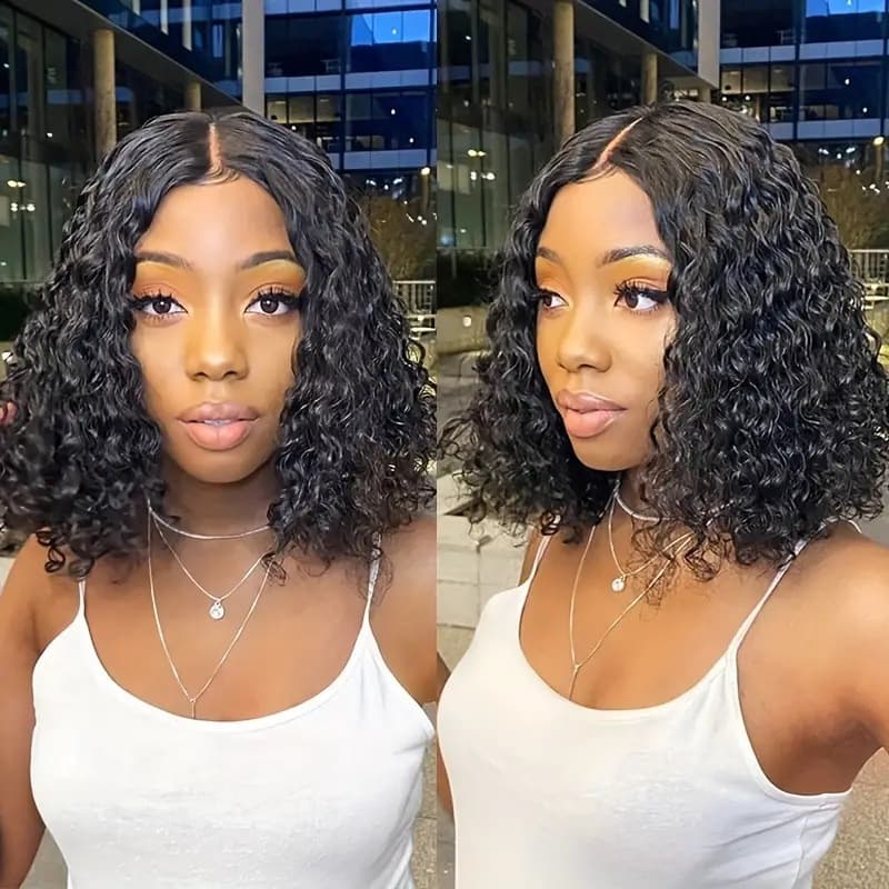 New Front Lace Wig European and American Women Short Curly Black Tangle Short Lace African Curly Synthetic Hair Cap