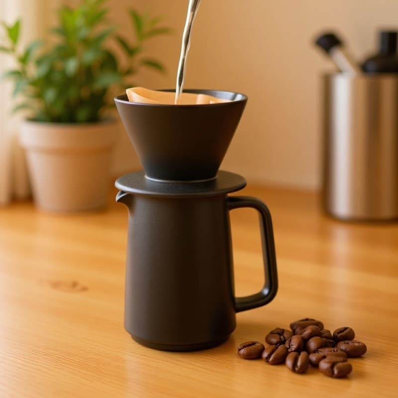 Cross-Border Trade Ceramic Coffee Pot, Milk Tea Pot, Retro V60 Cone Filter, Ceramic Home Sharing Pot