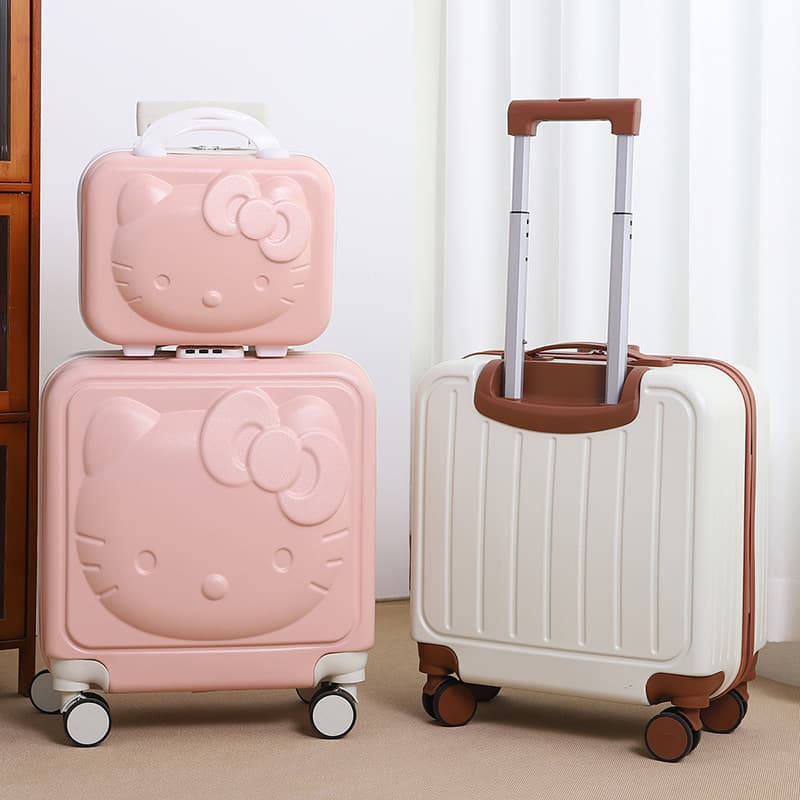 Cute Cartoon Hello Kitty Luggage, Cross-border Children's Trolley Case, 20 Inch High Appearance Level, Durable Universal Wheel Travel Suitcase for Girls