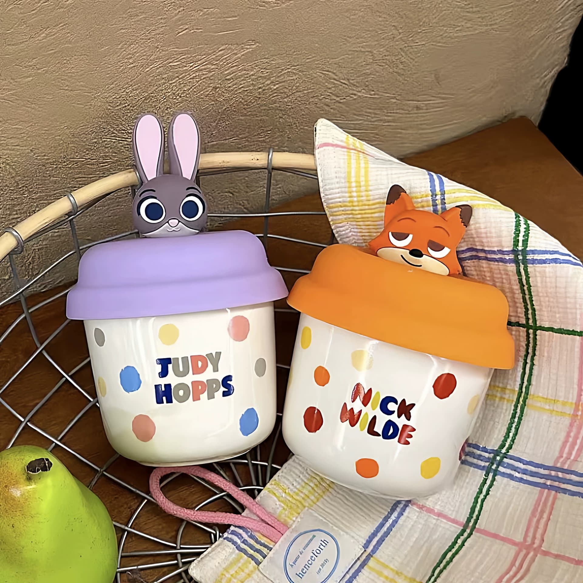 Disney/Disney Judi Nick casual cup coffee cup with lid household ceramic water cup for girls and girlfriends