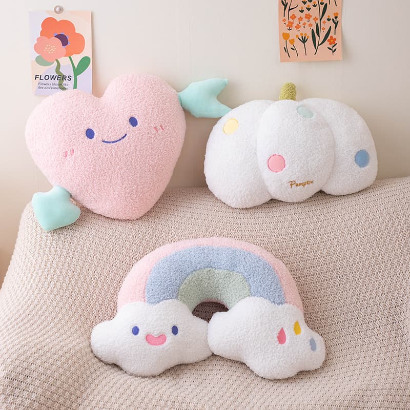 ins simple cloud pillow special-shaped sofa cushion living room bedroom backrest unicorn pumpkin bedside cushion