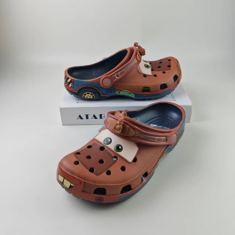 Cars Mater Crocs Co-branded Clogs for Men, Women, and Kids - Cartoon Non-slip Soft Sole Beach Sandals