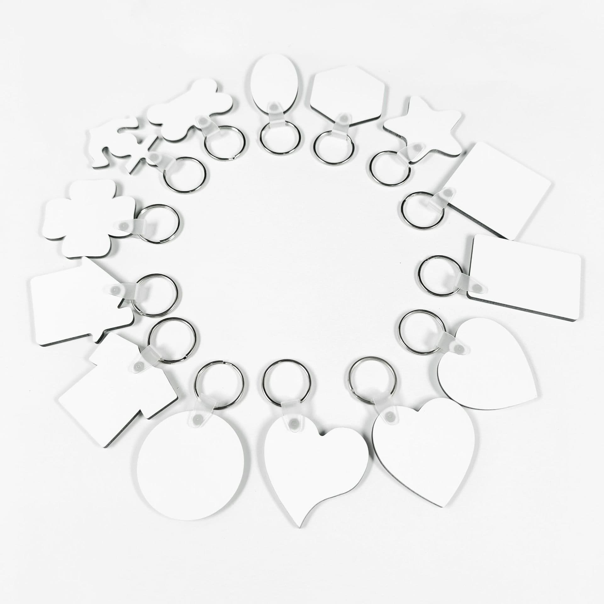 Sublimation Heat Transfer MDF Double-Sided Blank Keychain Pendant Creative Various Shapes Keychain Gift
