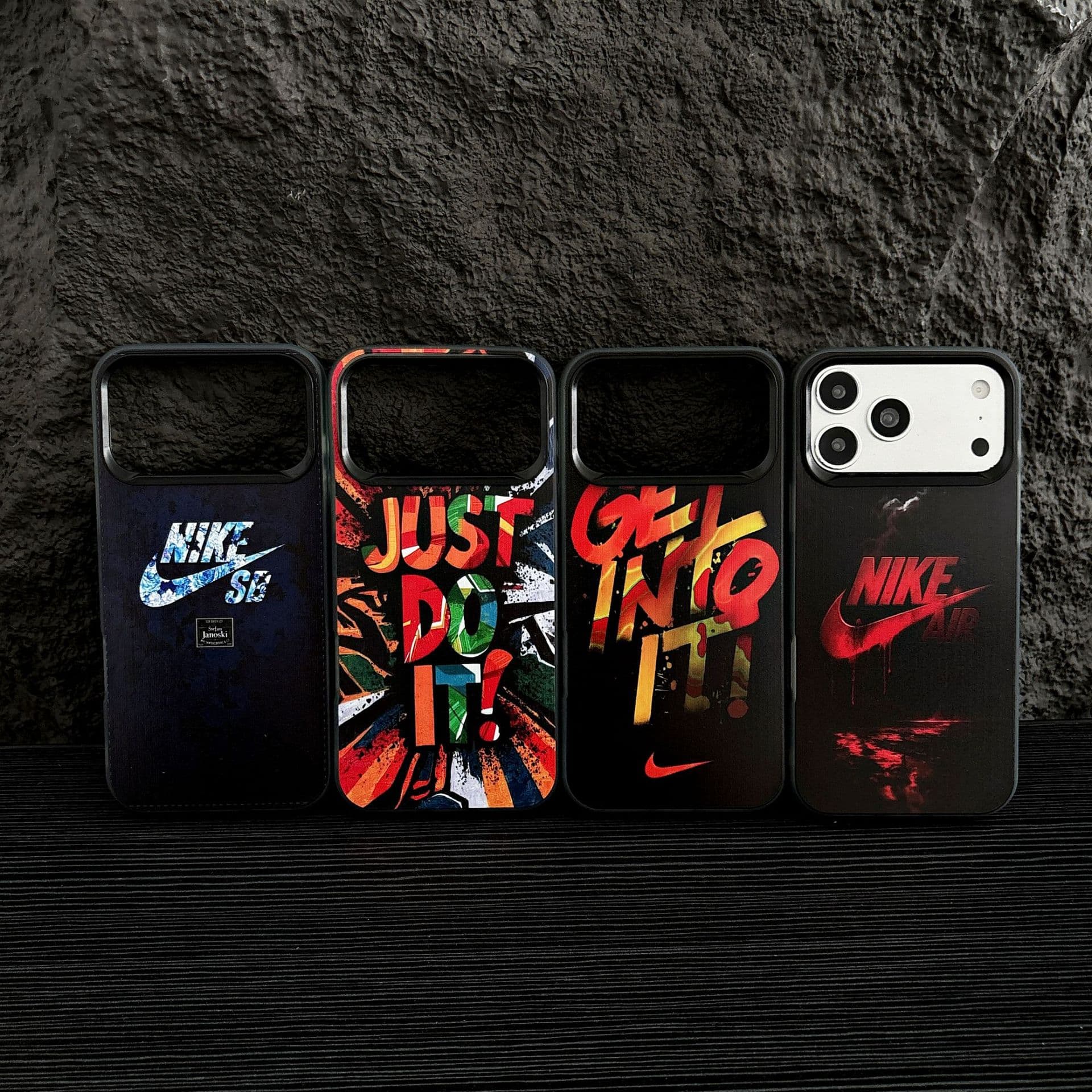 Trendy brand graffiti English nike hook suitable for Apple 16promax mobile phone case iPhone17 trend 14 fashion