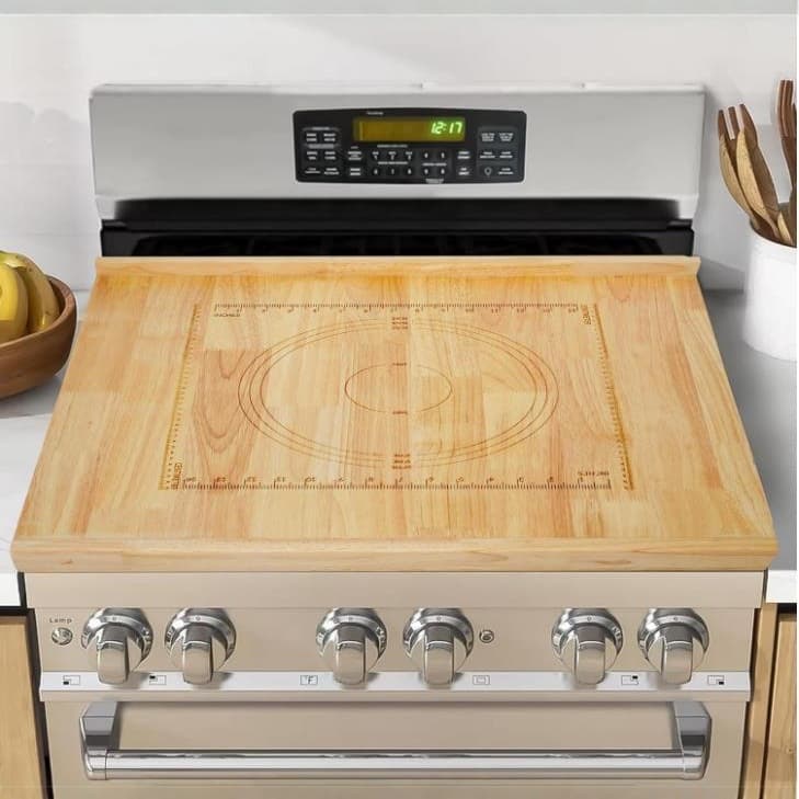 Wooden gas stove cover kitchen Chinese double-sided rectangular stove cover cutting board kneading rubber wood chopping board