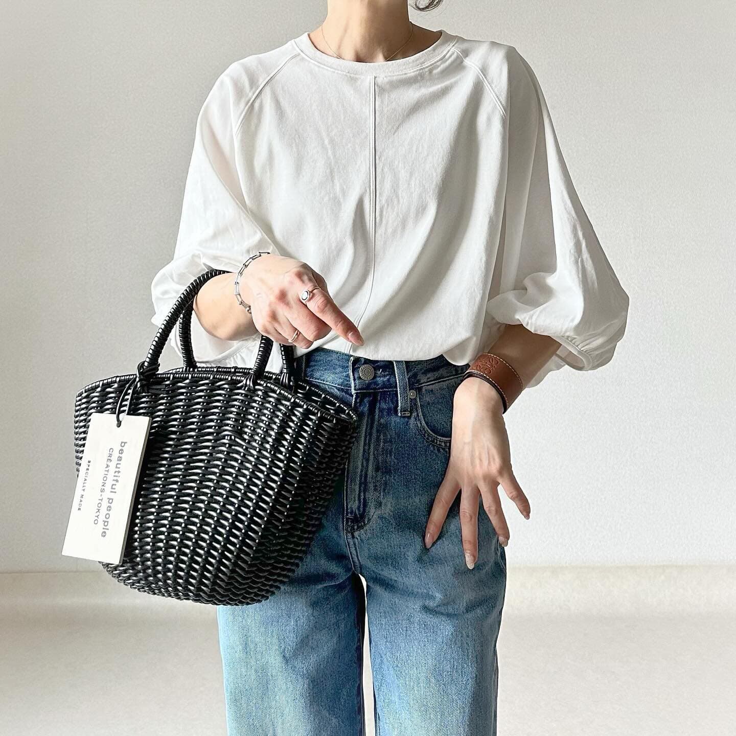 5 Colors In Stock Cross-border Japanese Rakuten Ins Amazon Export Loose Round Neck Puff Sleeve T-Shirt