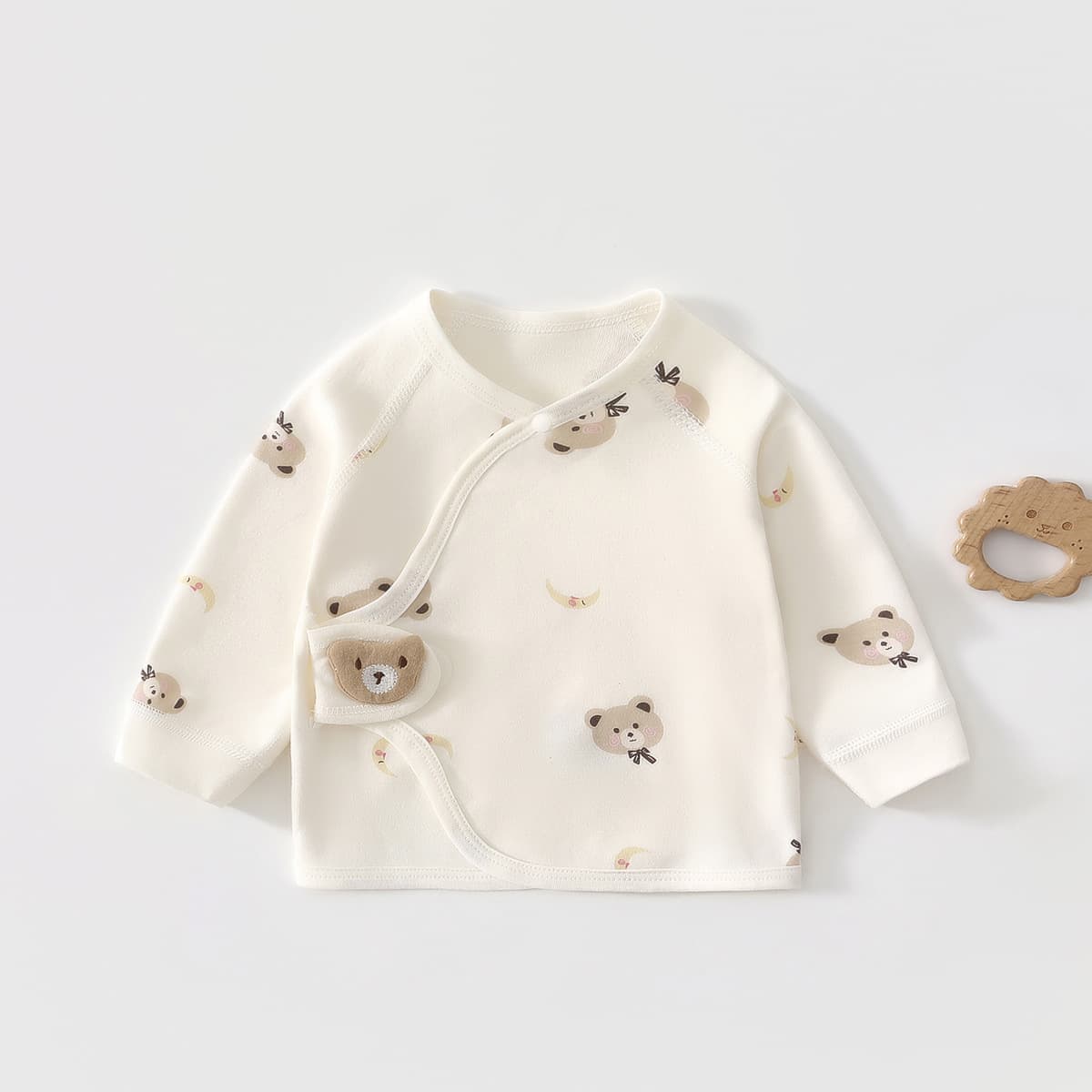 Newborn Half-Back Clothes 0-3 Months Baby Tops Spring & Fall Newborn Baby Clothes Baby Monk Clothes Category a Pure Cotton