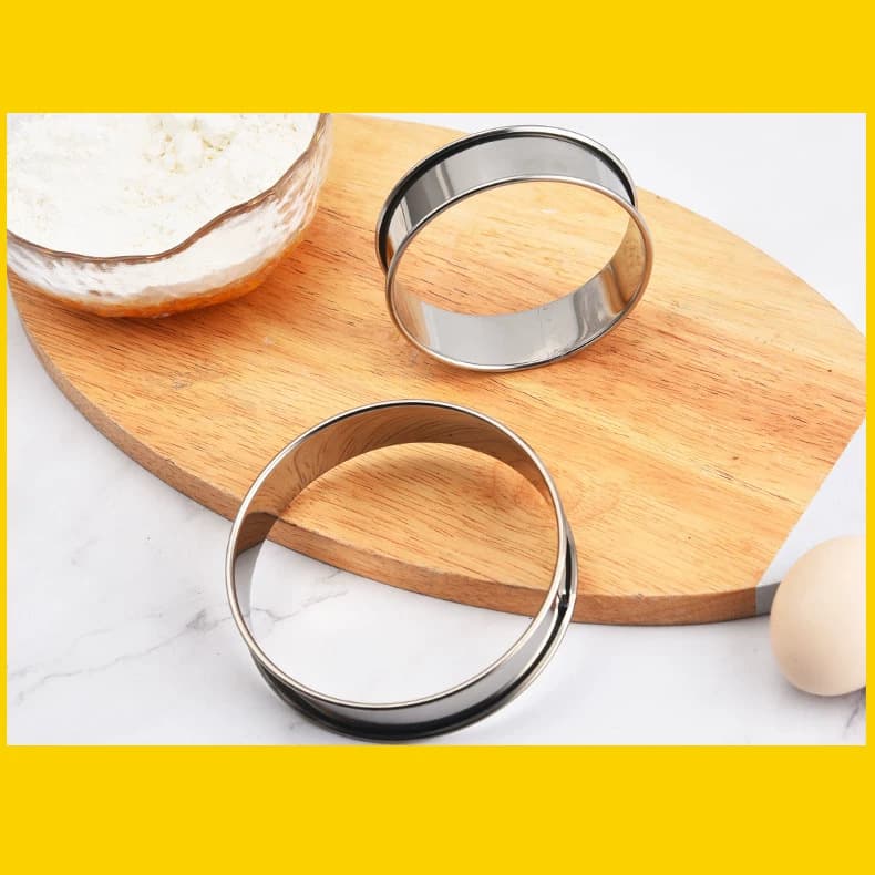 Stainless Steel Tart Ring, Pizza Dough Ring, Double-Rolled Edge Round Cookie Cutter, Tart Mold, Cake Mold, Filling Ring
