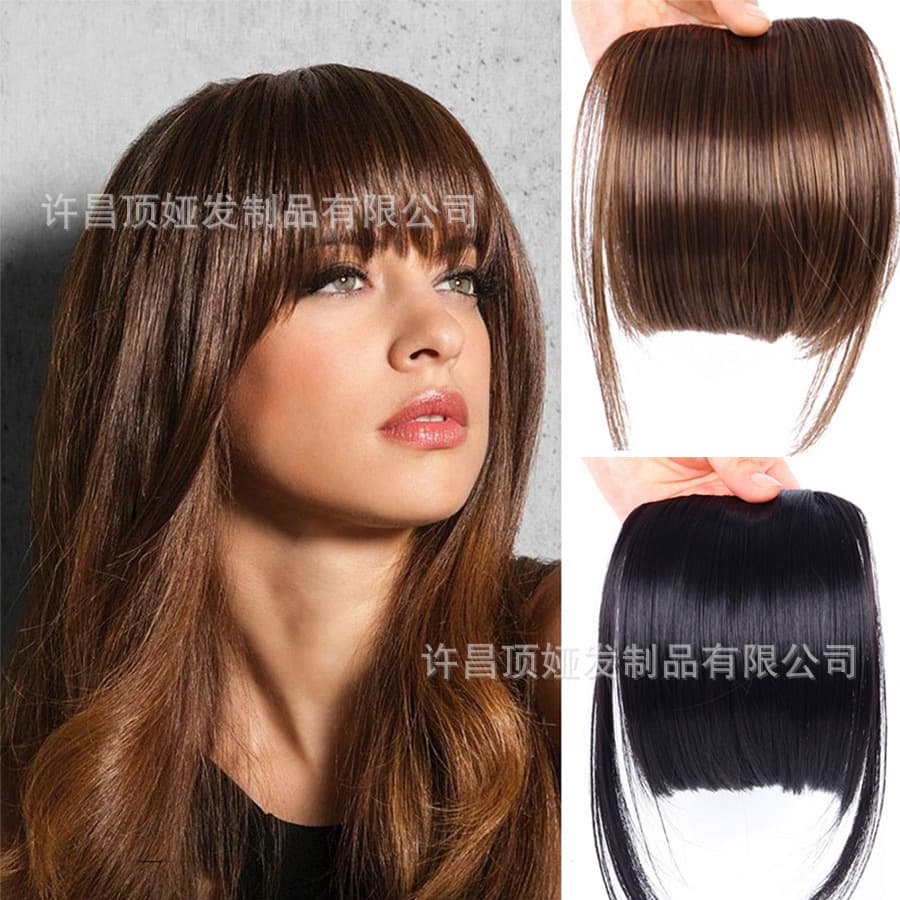 Faux Bangs Air Temple Sideburns Fashion High-Temperature Silk Women's Extended Bangs Hairpiece Realistic Thin Lightweight Invisible Bangs Sticker