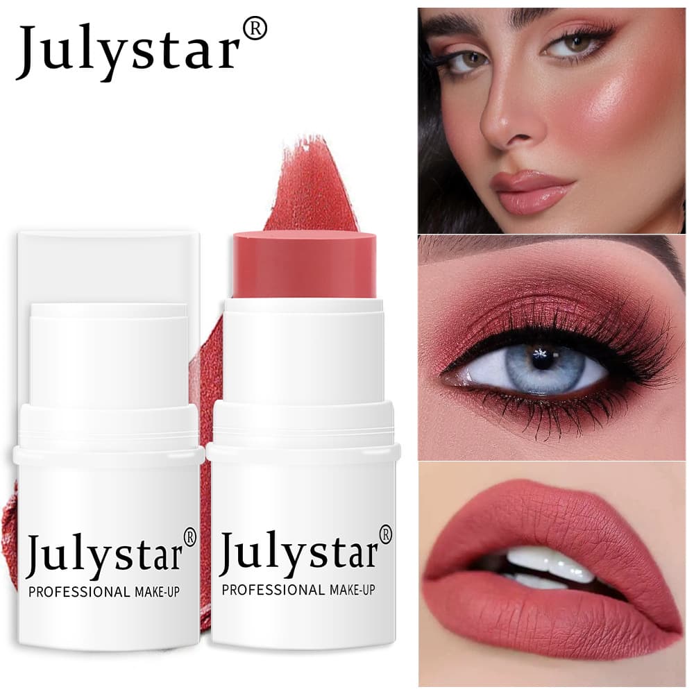 Cosmetic Single-Color Pink Blush Cross-Border Lazy Highlighter Contour Six-Color Pearl Blush Stick Blush Cream Wholesale