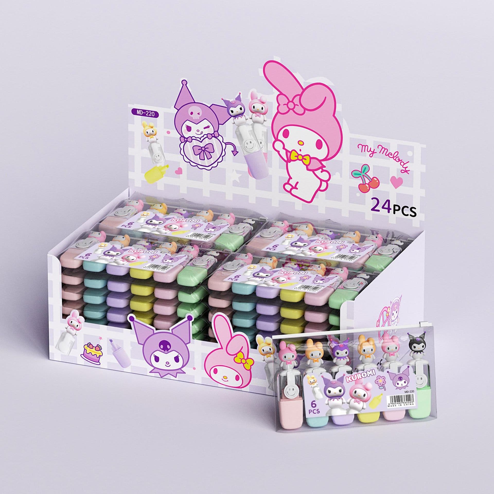 Cute Cartoon Mini 6-Color Highlighter Set - High-Value Student Colored Markers