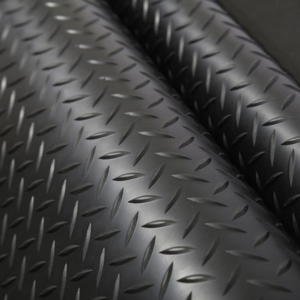 Willow leaf pattern rubber sheet, anti-slip rubber mat, black rubber mat, oil-resistant, wear-resistant, soft rubber, anti-static, protective, non-slip