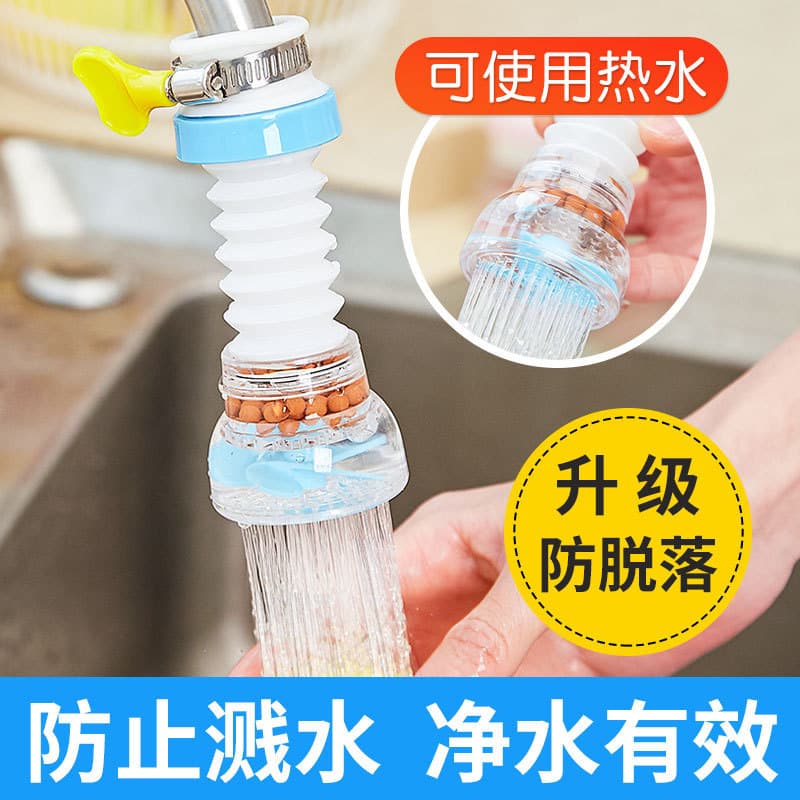 Universal Anti-Splash Faucet Attachment with Spray Head Extension and Filter Mesh for Home Kitchen Water Saving