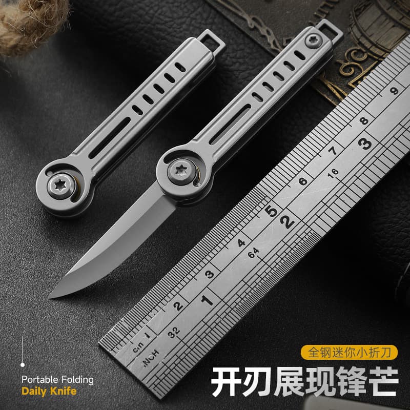 EDC Mini Folding Knife Keychain Small Mechanical Knife Portable Pocket Knife Emergency Self-Defense Knife Package Opener