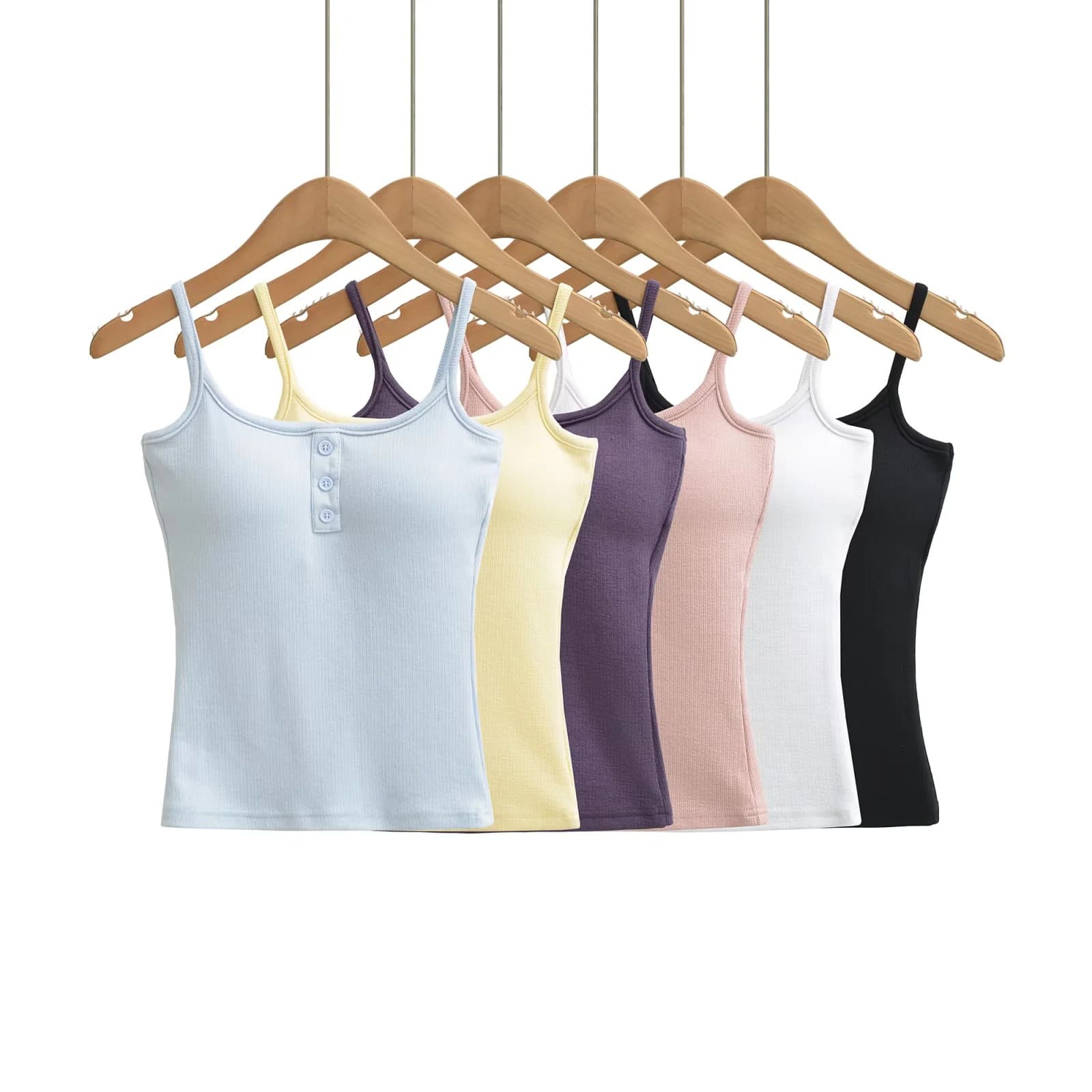 Detachable Pads Pure Desire Three-Button Camisole Top Women 2026 Summer New Outer Wear Slim Short Vest