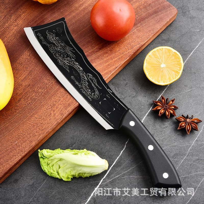 Forged Stainless Steel Dragon-Slaying Bone Chopper, Outdoor Bushcraft Wood Splitting Kitchen Special Thickened Sharp Chopping Knife