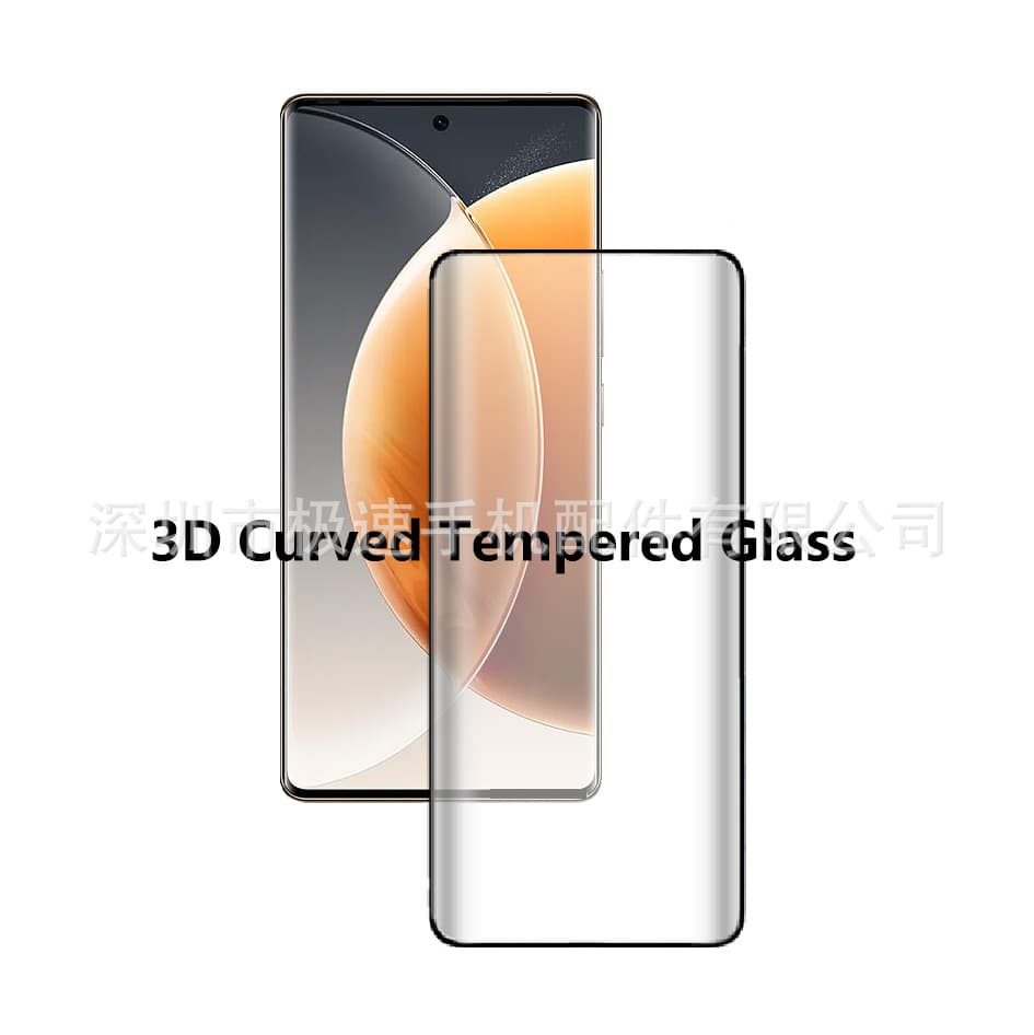 For Tecno Camon 30S Pro Curved Tempered Glass Screen Protector, Transsion Hot-Bent 3D HD Glass Protective Film
