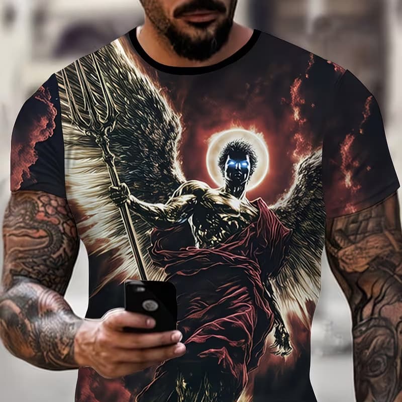 Summer Men's 3D Printed Short Sleeve T-Shirt, trendy, stylish, versatile, casual, sports, fitness, fashionable for everyday life