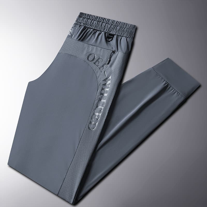 Ice silk pants for men 2026 summer new high-end breathable elastic quick-drying pants for men casual sports pants air-conditioned pants for men