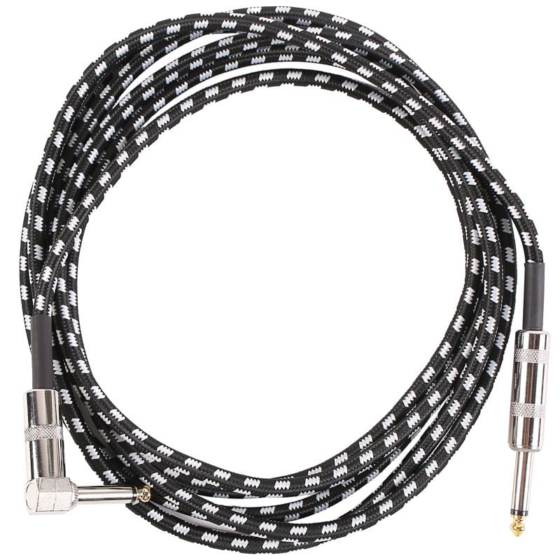 Wholesale Noise-Reducing Angled Audio Electric Guitar Cable 3m 1m 6m Acoustic Bass Electric Guitar Connection Cable