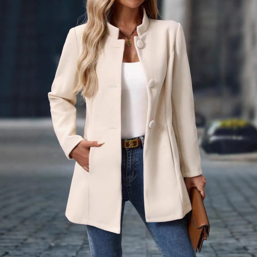 Women's Casual High Neck Long Wool Coat 2025 Cross-border E-commerce Amazon Autumn/Winter New Coat Independent Site