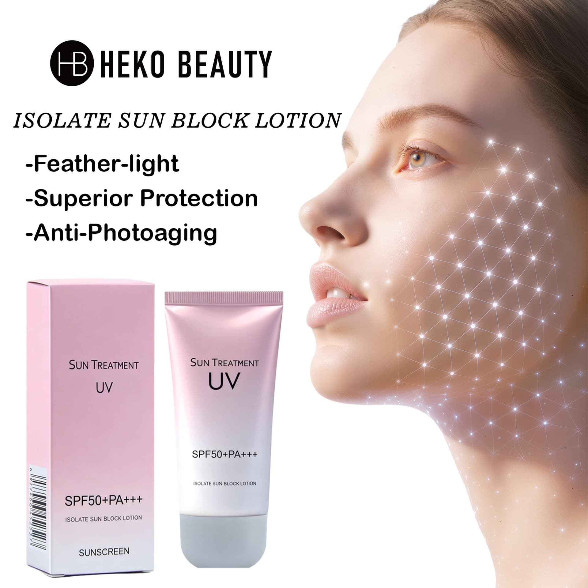 Cross-border HEKO BEAUTY Protective Cream Waterproof Sweatproof UV Block Concealer Body Protection Lotion