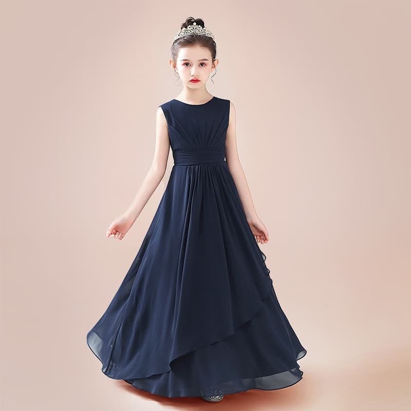 Girls' Evening Gown for Violin, Piano, Orchestra Concert Performance, Host, Recitation Competition