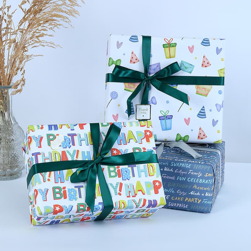 Amazon Hot Selling Double Offset Paper Valentine's Day Birthday Gift Wrapping Paper English Style Holiday Gift Wrapping Paper DIY