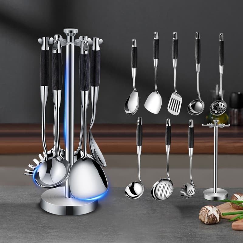 Hongjunda 316 stainless steel kitchenware set kitchen supplies household spatula soup spoon hotel steak frying spatula rice spoon