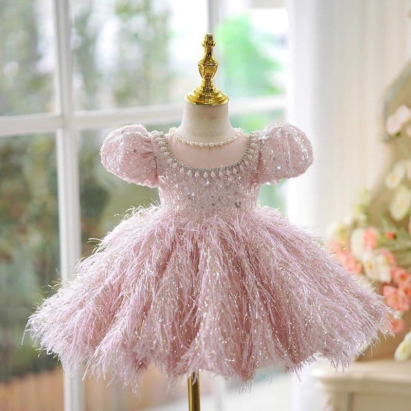 Toddler Girl Birthday Party Dress, Violin Piano Host Performance Outfit, Princess Gown