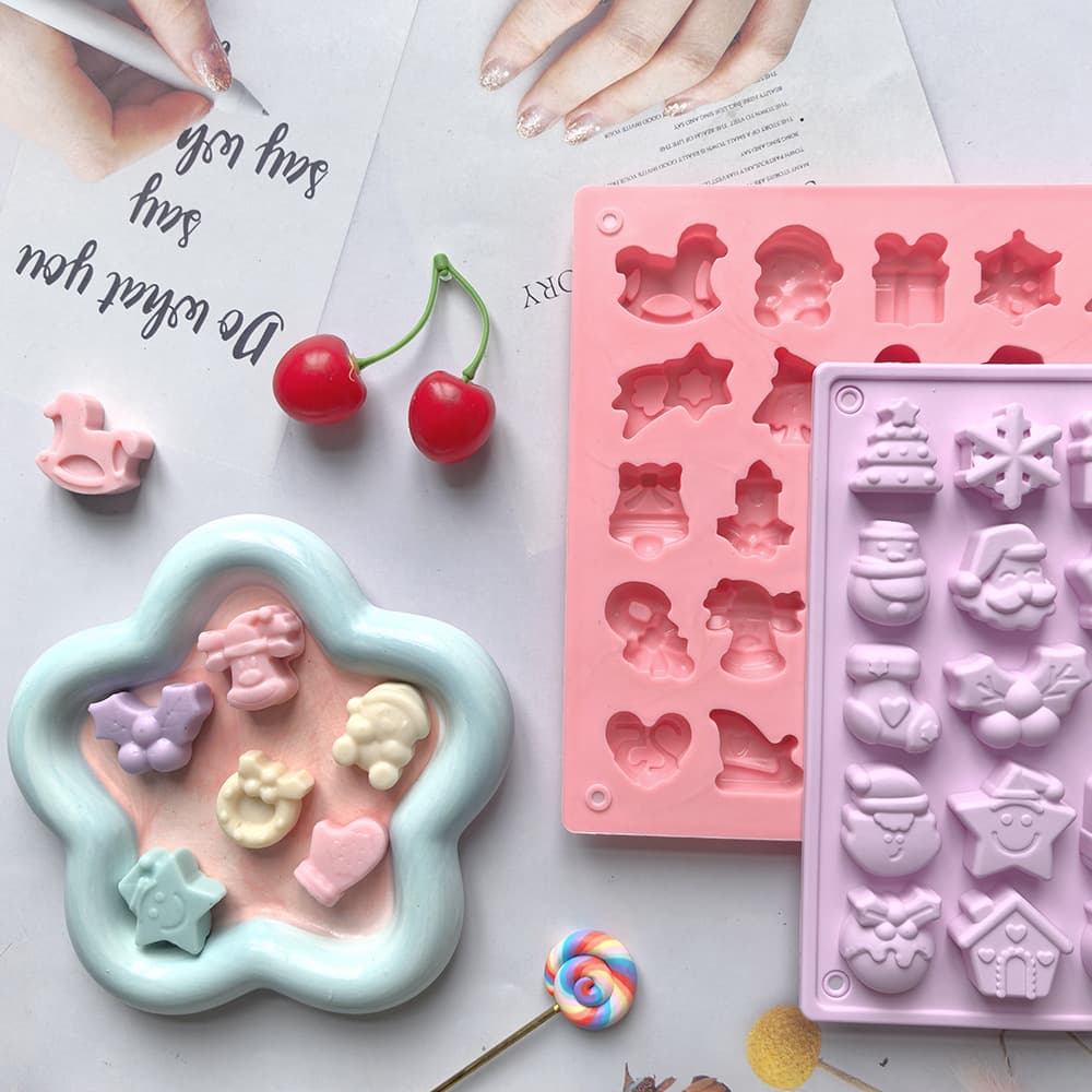 25-Cavity Christmas Chocolate 284 Silicone Mold Pudding Dessert Mold Cake Decoration Kitchen Baking Utensil