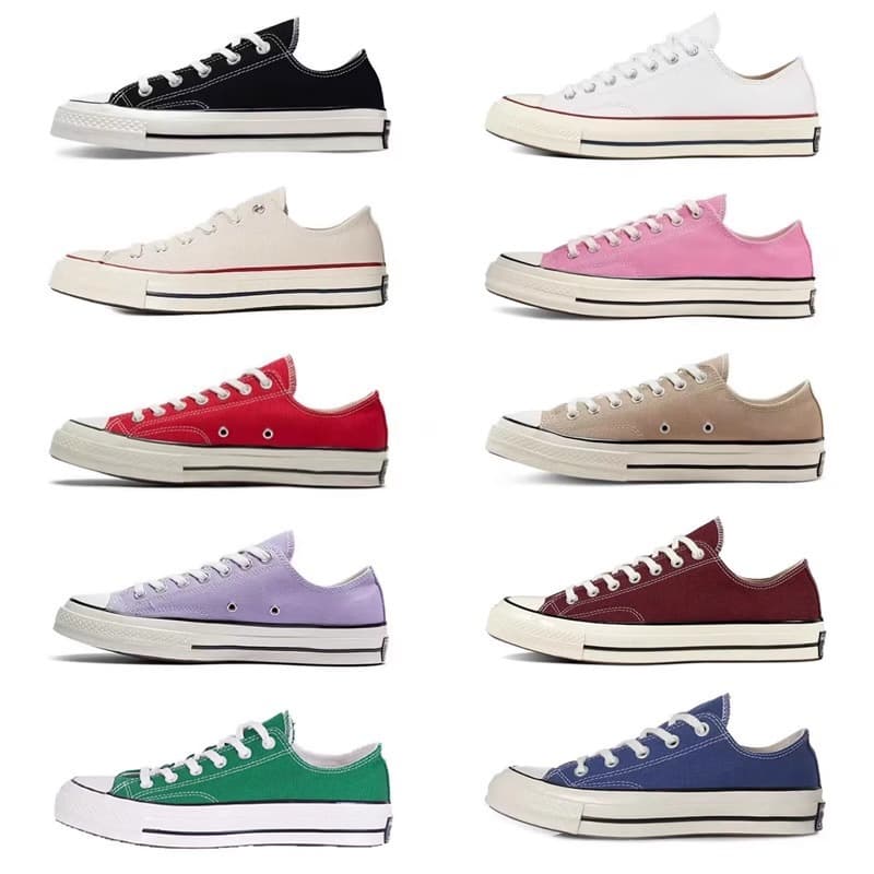 Cross-border E-commerce Putian Shoes Meiqi Converse Canvas Shoes Trendy Unisex High and Low Top Couple Vulcanized Skate Shoes