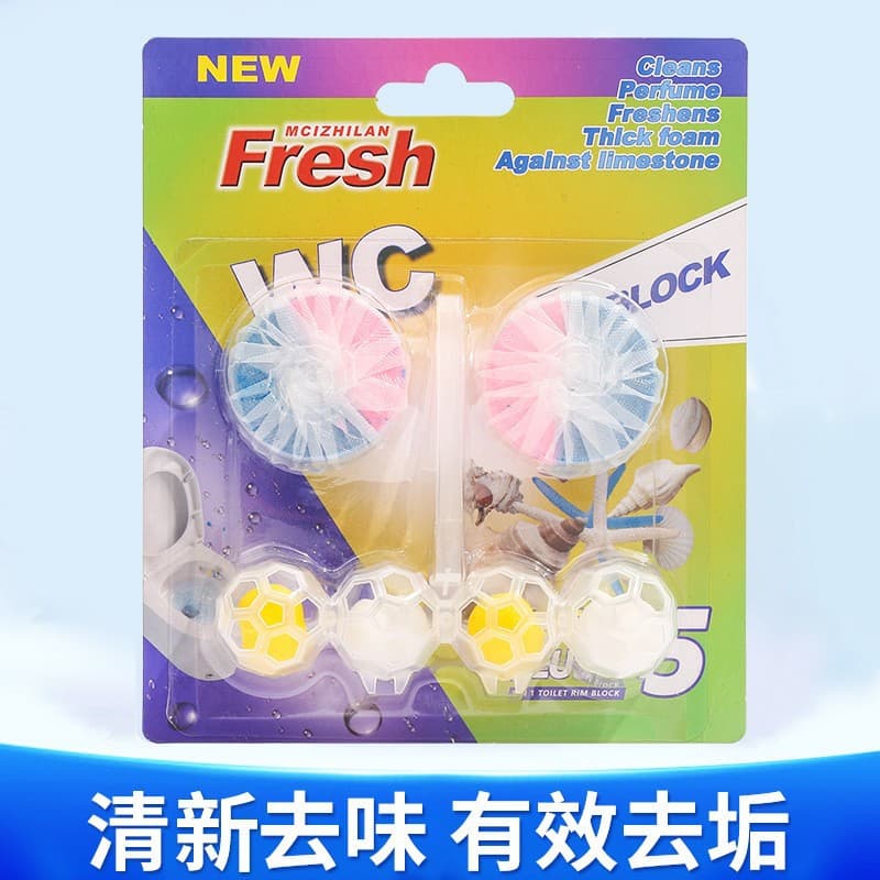 Dual-hook toilet hanging ball bathroom stain & odor eliminator long-lasting fragrance toilet cleaning sphere