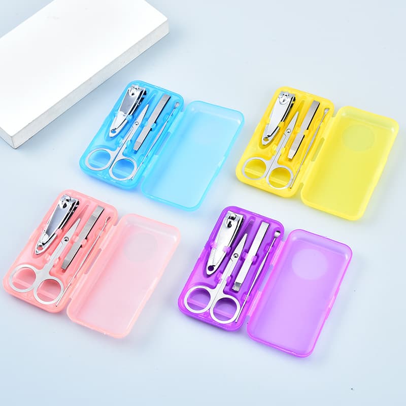 4-Piece Nail Clipper Set Manicure Tool Kit Beauty Nail Care Scissors Cuticle Nippers Tweezers File