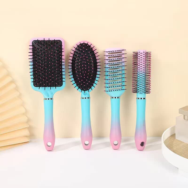 Cushion Comb for Women's Hair Massage, Long Hair Detangling Comb, Gradient Anti-Static Volumizing Curly Hair Rib Comb, Massage Comb