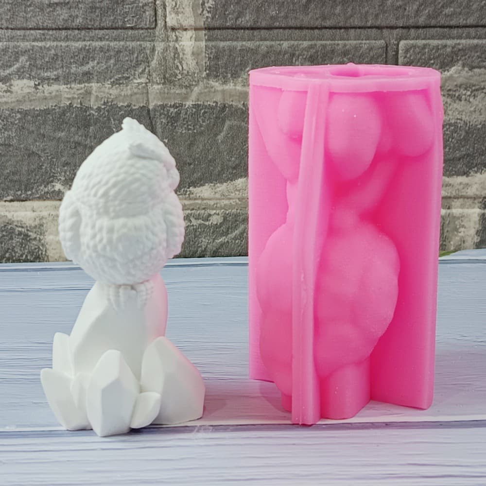Owl ornament mold ornament candle plaster DIY plaster ornament candle holder silicone mold W0964