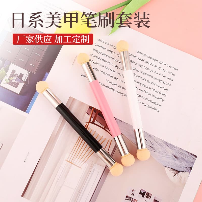 Double-Ended Sponge Nail Art Brush, Sponge Dotting Pen, Blending Liquid Double-Ended Dotting Pen, Painting Pen, Gradient Pen, Stippling Pen