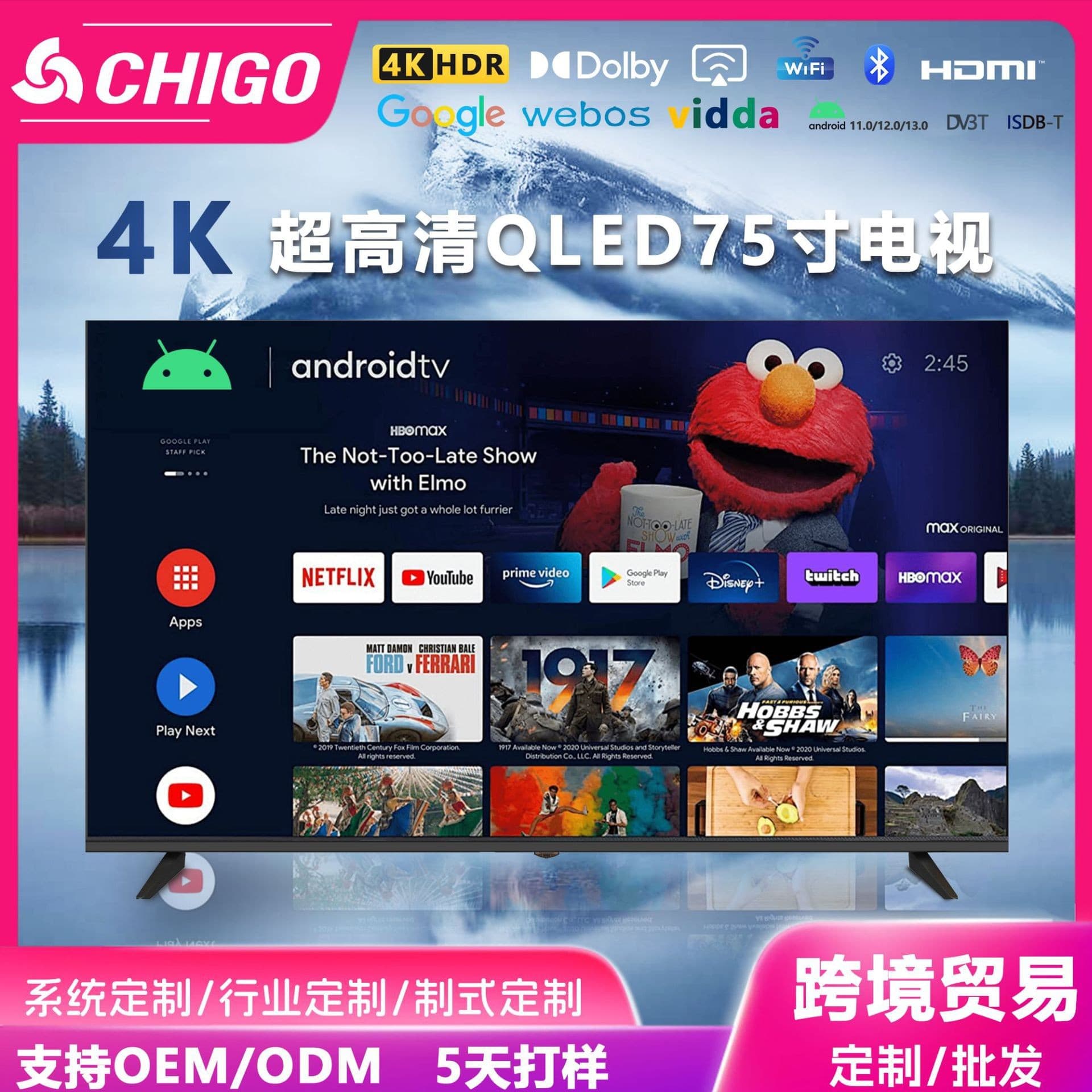 Factory TV 65 75 85 100 inch 4K Ultra HD MiniTV Large Screen Anti-Explosion Smart Network LCD TV