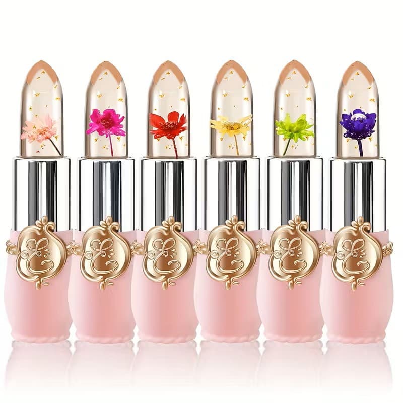 Cross-border Hot Selling Temperature-Changing Dried Flower Lipstick Moisturizing Long-lasting Color-changing Lip Balm Wholesale
