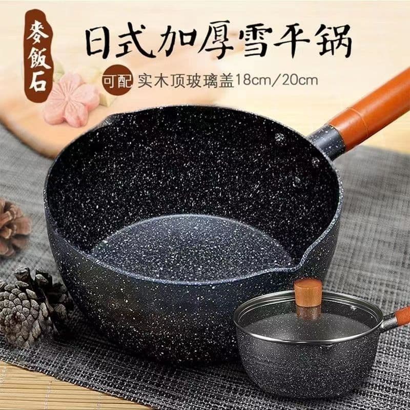 Marble stone Japanese Yukihira milk pot, universal household non-stick noodle cooker for babies and instant meals, induction stove compatible