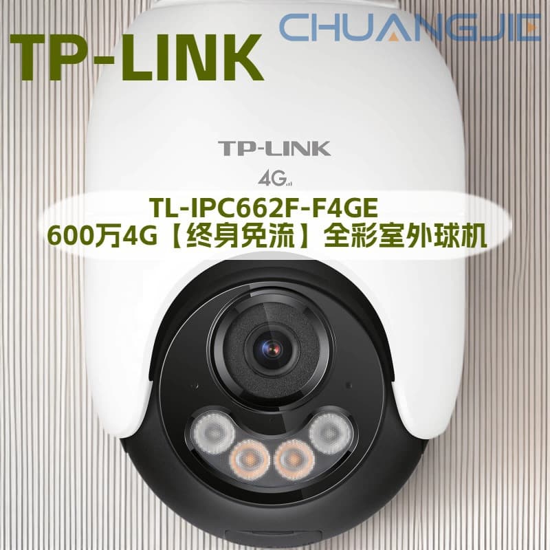 TP-LINK TL-IPC662F-F4GE 6MP 4G [Lifetime Free Data] Day/Night Full-color Outdoor Dome Camera