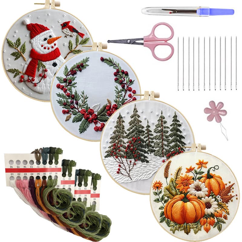 Cross-border New Product Embroidery Christmas Embroidery KIT, Christmas Set Handmade DIY Materials