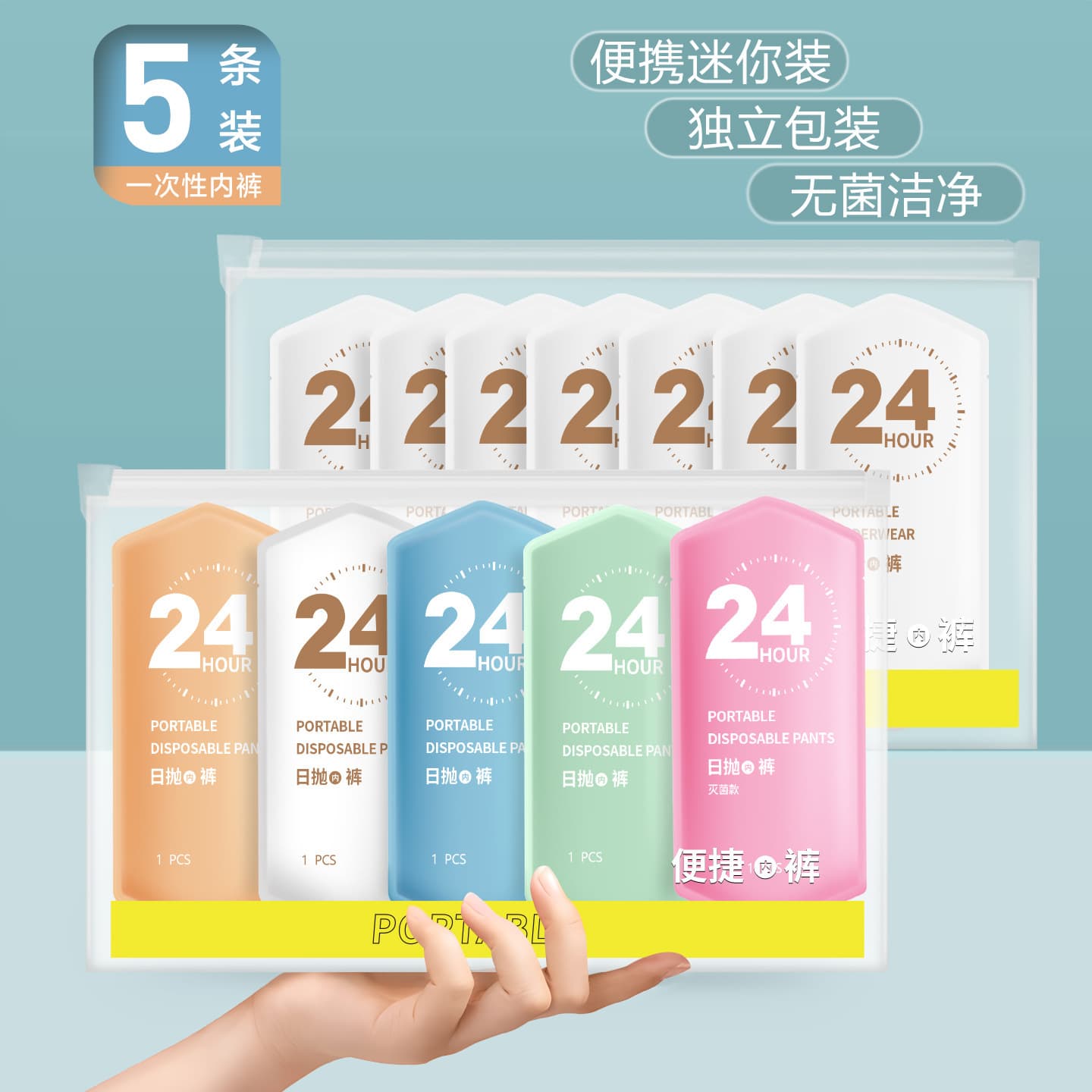 Disposable Underwear for Women, Sterile No-Wash Portable Daily Wear, Men's Shorts Sterilized Individually Packaged for Maternity, Postpartum