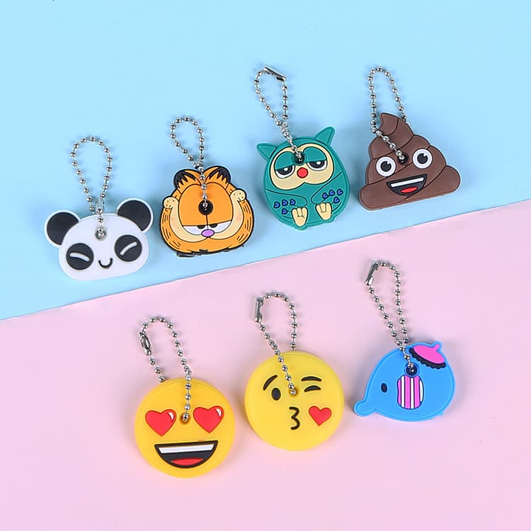 Cross-border PVC Soft Silicone Stitch Keychain Cover Gift Accessory Creative Cute Cartoon Anime Blue Marvel