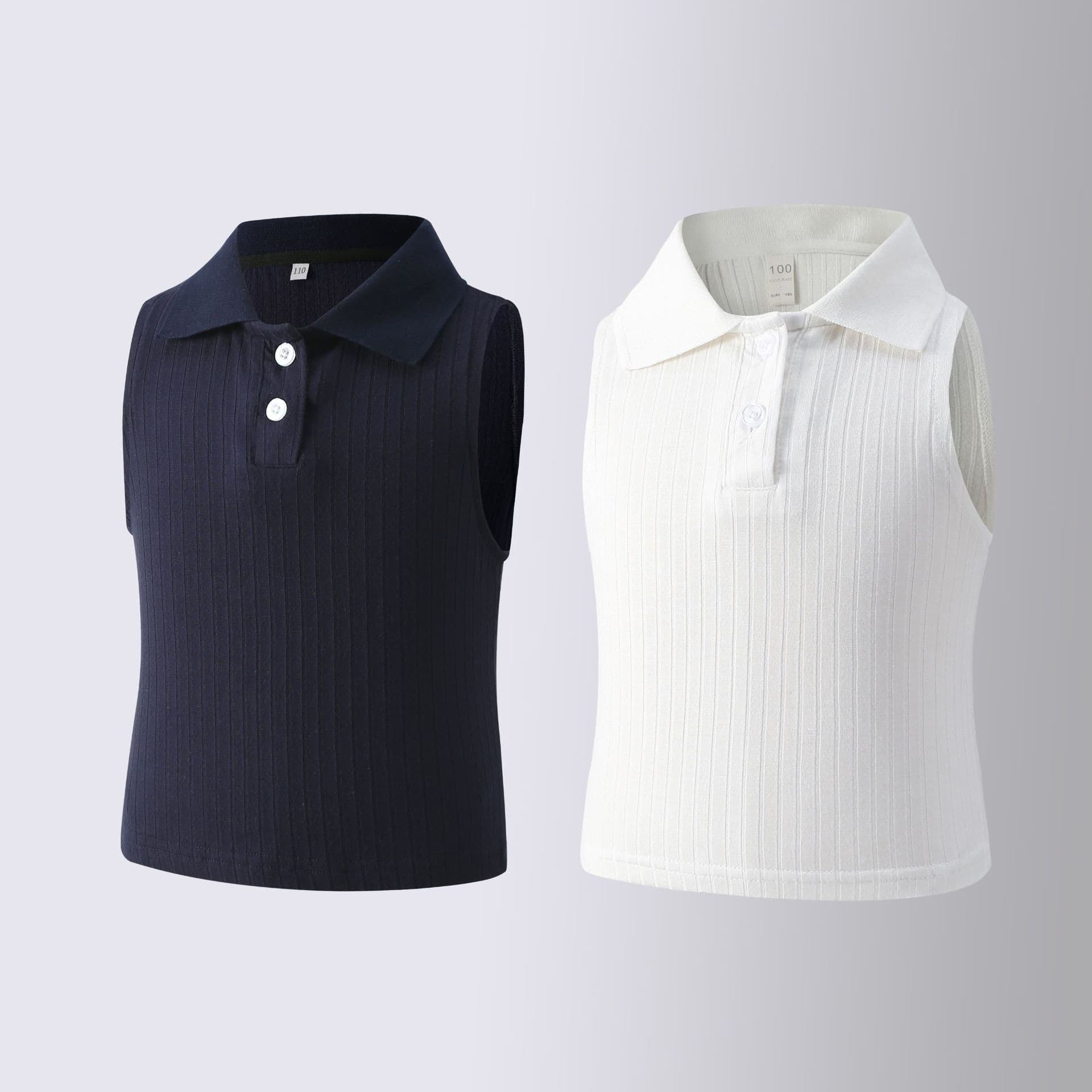 [Clearance] Children's Summer POLO Tank Top Cotton Slim Fit Sleeveless Short Knit Inner Layer Summer