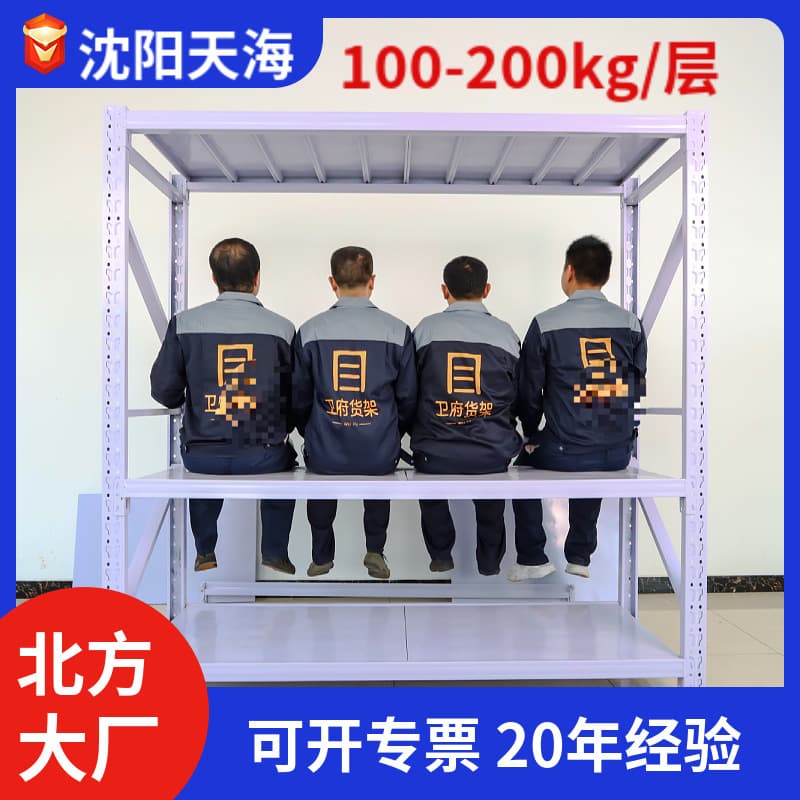 Liaoning Shenyang storage shelving, medium-sized supermarket warehouse shelving display stand floor-standing Jilin Inner Mongolia shelving factory
